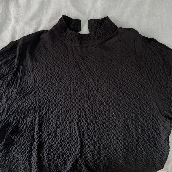 Zara Textured Mock Neck Blouse - Picture 2 of 5